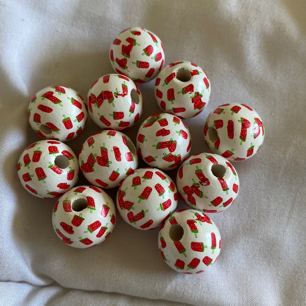 FREE WITH ANY PURCHASE Light weight white beads with water melon popsicles